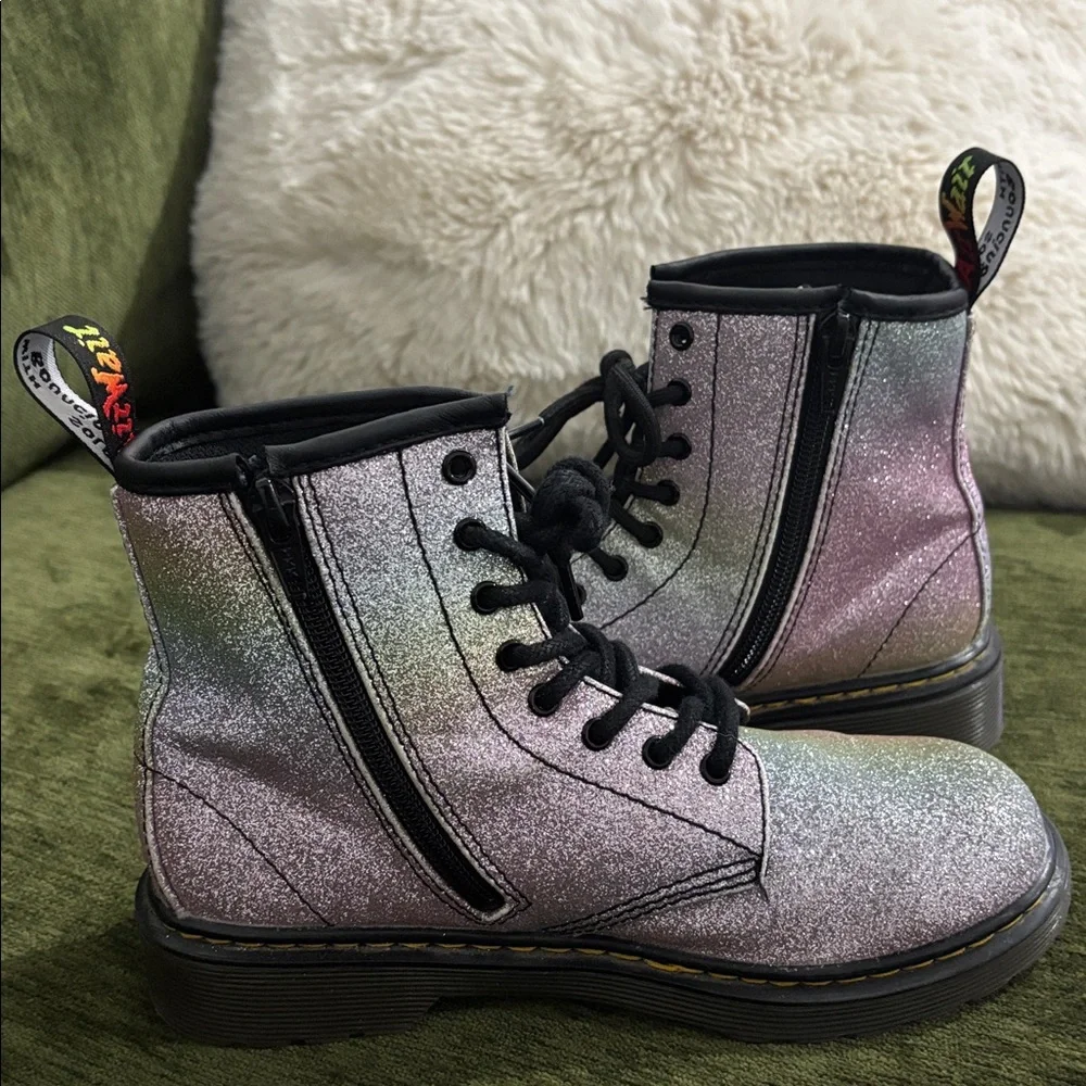 Dr. Martens 1460 PASCAL‎ RAINBOW GLITTER Girls Boots Size 3
